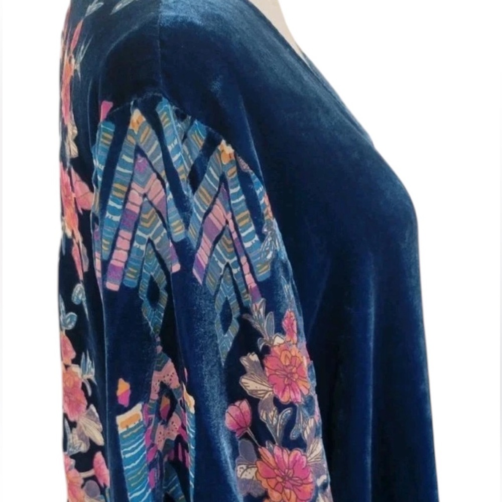 Johnny Was Fabiana Aztec silk velvet Burnout tunic NWT - Picture 11 of 13